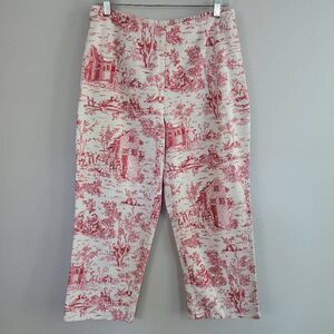 Vintage White Stag size 12 red & white prarie print graphic unique‎ rare quirky